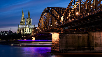 Hohenzollern Bridge, Cathedrals HD wallpaper