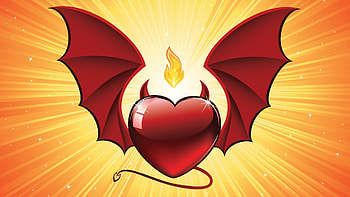 Devil, Heart With Wings HD wallpaper