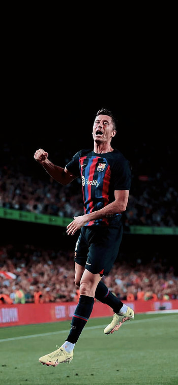 Lewandowski, soccer, sock, Barcelona, football HD phone wallpaper