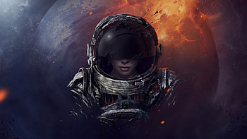 Sci-fi astronaut, Digital art masterpiece, Cosmic adventures, Futuristic exploration HD wallpaper