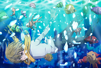 one with water, fish, anime, water, boy HD wallpaper