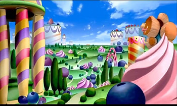 Dessert Paradise, pretty cure, cane, cute, berry, cake, beauty, nice, scenery, scenic, adorable, cream, cloud, sweet, magic, scene, beautiful, food, candy, kawaii, blueberries, precure, anime, fantasy, pretty, sky, lovely, candy cane HD wallpaper