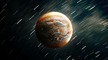 Planet With A Star Trail, planet, star, trails, nature HD wallpaper