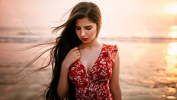 Beautiful Girl Long Hairs Looking Down, girls, model HD wallpaper