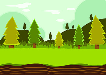 Forest, trees, landscape, digital art, sunny day HD wallpaper