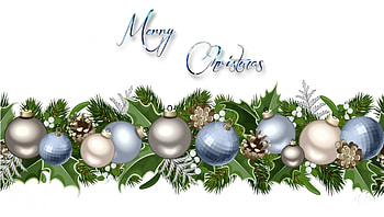 Silver Blue Holiday, blue, Feliz Navidad, Xmas, ribbons, fir, garland, holly, holiday, cones, Christmas, green, silver HD wallpaper