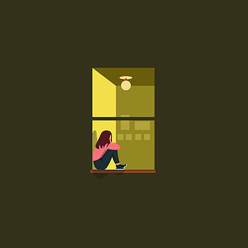 Vector, Girl, Window, Loneliness HD phone wallpaper
