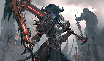 World of warcraft, artwork, woman warrior HD wallpaper