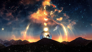 Camel Men In A Cosmic Odyssey, camel, artist, artwork, digital-art HD wallpaper