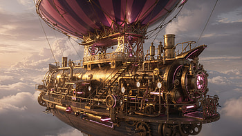 Auric Leviathan — Steampunk Airship HD wallpaper