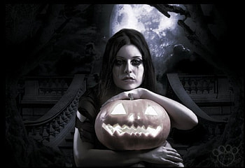 Halloween, night, enhcantress, goth, , digital art, manpilation, witch, darkness, abstract, Samhain, pumpkin, fantas, magic, art, pagan, dark, enchanted HD wallpaper