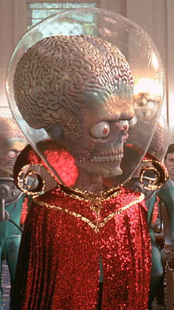 Mars Attacks!, Tim Burton film, Martian invasion, Dark comedy HD phone wallpaper
