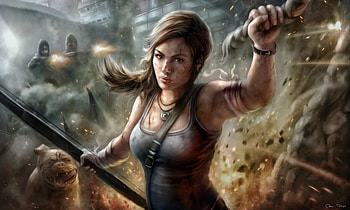 Lara croft, Tomb Raider, beautiful, fanart HD wallpaper
