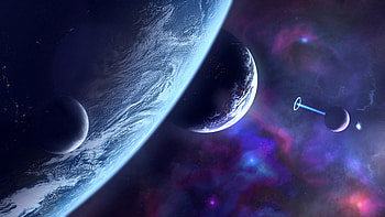 Space, planet, dance, cosmos clouds, art HD wallpaper