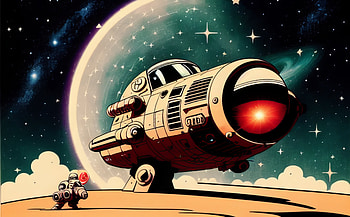 Retro Spaceship, retro, AI Art, Sci Fi, spaceship HD wallpaper