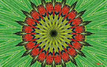 Abstract, by cehenot, painting, art, pictura, green, red, texture HD wallpaper