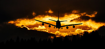 Sunset, Sky, Clouds, Dark, Plane, Airplane HD wallpaper