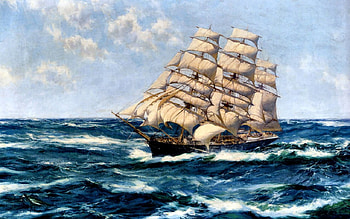 Broad Horizons 2, sea, art, artwork, Dawson, scenery, wide screen, painting, seascape, ocean HD wallpaper