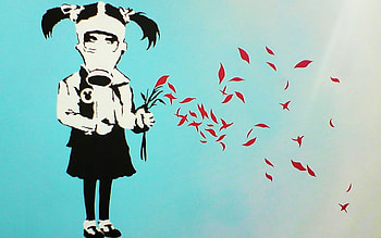 Banksy Nuclear Girl, nuclear, art, graffiti, banksy, girl HD wallpaper