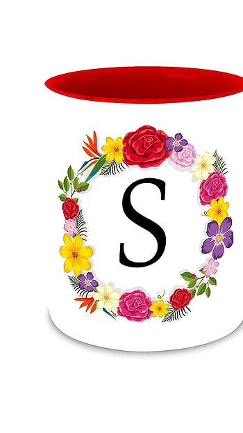 S Name Ka, Floral Design, Mug HD phone wallpaper