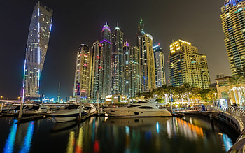 United Arab Emirates, Tender notice, Dubai night, Marina HD wallpaper