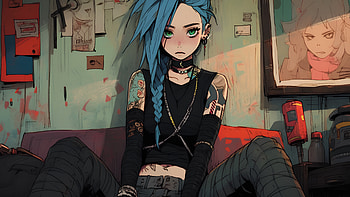 Jinxs Quiet Sorrow, jinx-league-of-legends, league-of-legends, arcane, anime, games HD wallpaper