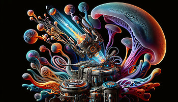 Vibrant Sci-Fi Death Ray, death ray, Sci Fi, futuristic, Abstract, technology HD wallpaper