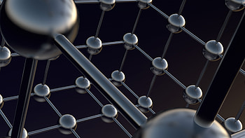 Metallic grid structure, balls, abstract HD wallpaper
