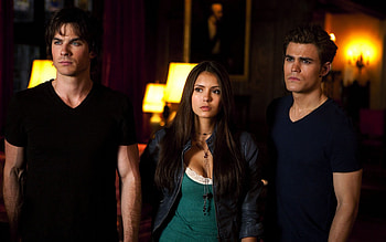 Damon, Elena and Stefan, The Vampire Diaries HD wallpaper