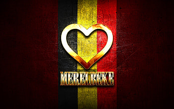 I Love Merelbeke, belgian cities, golden inscription, Day of Merelbeke, Belgium, golden heart, Merelbeke with flag, Merelbeke, Cities of Belgium, favorite cities, Love Merelbeke HD wallpaper
