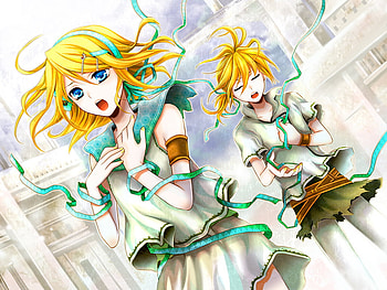 Rin and Len, sweet, len, rin, cute, girl, anime girl, kagamine, anime HD wallpaper