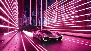 Futuristic car speeding through neon cityscape, futuristic, car, neon, cityscape, concept art HD wallpaper