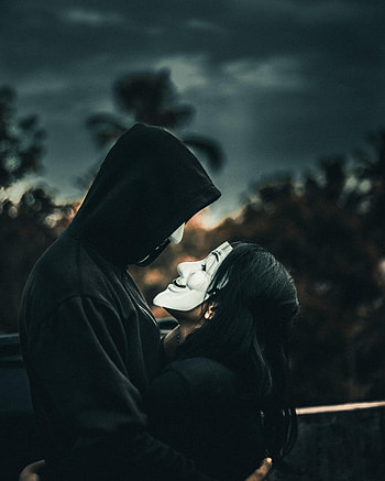 Love, Miscellanea, Miscellaneous, Mask, Hood, Embrace HD phone wallpaper