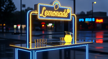 Midnight Neon Lemonade — Ultra, lemonade stand, neon sign, pitcher HD wallpaper