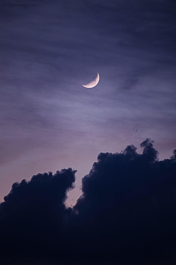 Nature, Sky, Clouds, Moon, Mainly Cloudy, Overcast HD phone wallpaper