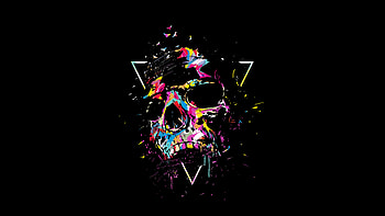 Skull Color Sketch Art , skull, artist, artwork, digital-art, colorful HD wallpaper