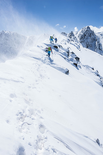Sports, Mountains, Snow, Climbers, Height, Slope, Climb, Extreme, Lift, Steep HD phone wallpaper