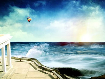 The beach, sky, fantasy, ocean, beach HD wallpaper