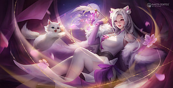 Fantasy girl, pink, moon, pisici, fantasy, luna, cat, girl, garts HD wallpaper