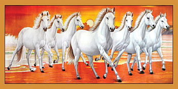 INCLUDE Vastu White 7 Horse Running Painting Natural (Vinyl, inch) : Home & Kitchen, Seven Horses HD wallpaper
