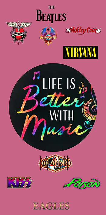 Life's better with Mus, pink, logo, 80s HD phone wallpaper