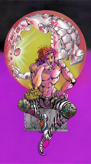 Jojo, magenta, art, pink, za warudo, dio brando, cool, Dio, the world, anime, stardust crusaders, stone ocean HD phone wallpaper