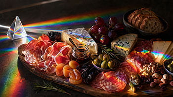 Charcuterie : Luminous Gourmet Board HD wallpaper