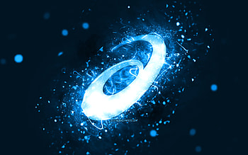 ASICS blue logo, , blue neon lights, creative, blue abstract background, ASICS logo, fashion brands, ASICS HD wallpaper