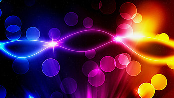 Blue Pink Red Yellow Creative Circles Glare Light Design Art Creative HD wallpaper