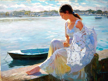Lady besides River, boat, river, lady, besides HD wallpaper
