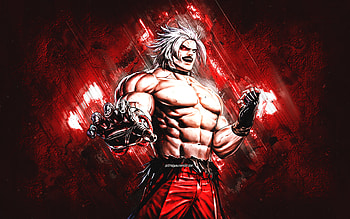 Omega Rugal, SNK, The King of Fighters, red stone background, grunge art, SNK characters, The King of Fighters characters HD wallpaper