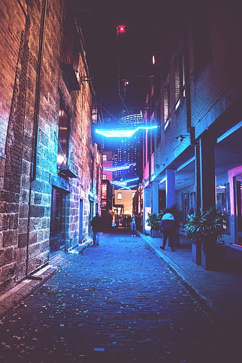 Explore the colorful nightlife of Sydney with this vibrant alley illuminated by neon lights. HD phone wallpaper