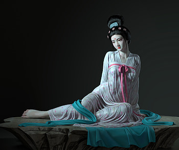 Asian beauty, White, Girl, Dress, Fantasy HD wallpaper