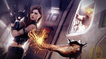 Sci Fi - Women Warrior Tattoo Girls & Guns Biohazard HD wallpaper